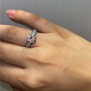 Cocktail statement pink promise ring costume jewelry